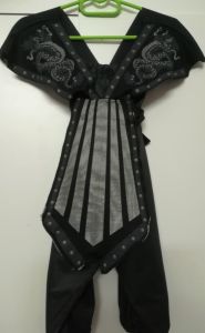 Kids Costumes to Hire - Ninja black child costume - bib & pants